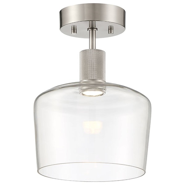 Access Lighting Port Nine Chardonnay, Chardonnay LED SemiFlush, Brushed Steel Finish, Clear Glass 63147LEDD-BS/CLR - main